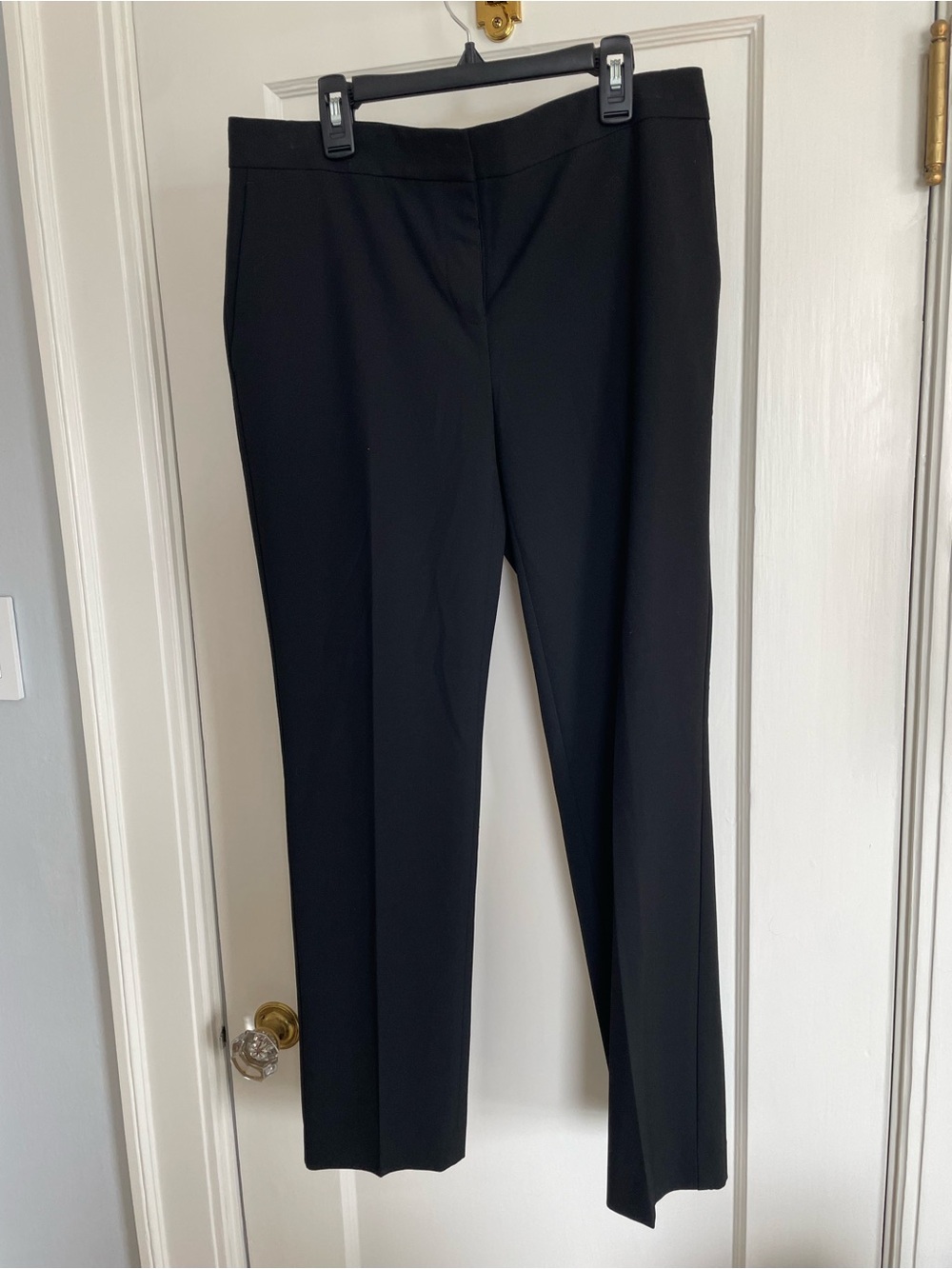 Ann Taylor Devin Black Tailored Straight-Leg Trousers